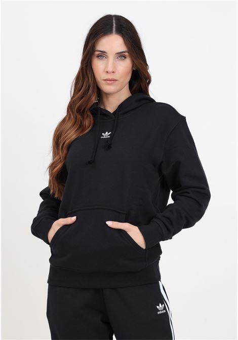 Black women's sweatshirt with white trefoil logo hoodie ADIDAS ORIGINALS | IA6427.